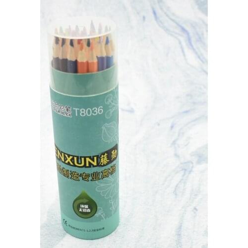 Barreled environmental color pencil 48 color natural wood color professional drawing pencil school