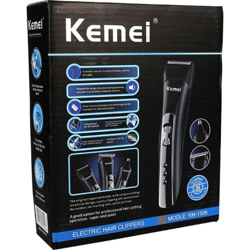 Kemei 4 In 1 Hair Trimmer Electric Shaver Clipper Electric Beard Nose and Ear Trimmer Clipper Hair Cutter Shaving Machine 43K