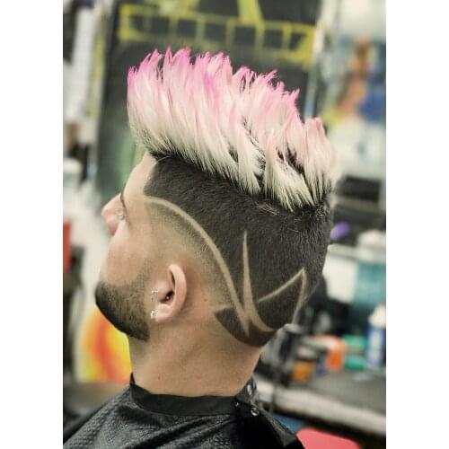 Classic Mens Dyed Hairstyle Vintage Brown Kraft Paper Poster Wall Sticker Sculpture Pomade Painting Edgy Hairstyles For Guys