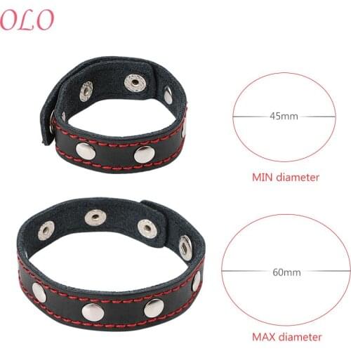 OLO Cock Rings Penis Rings Time Delay Ejaculation Erotic Leather Belt Fasten Sex Toys For Men Adjustable