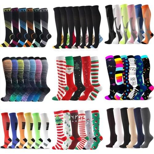 Men Women Compression Stockings Quick Dry Cycling Compression Socks Nursing Prevent Varicose Vein Running Bicycle Marathon Sock