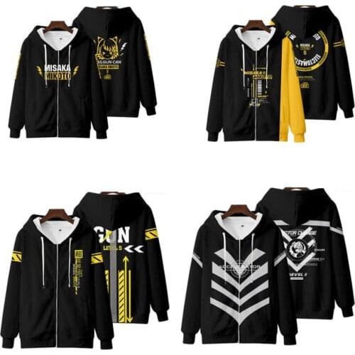 Toaru Majutsu No Index Cosplay Costume Toaru Kagaku No Railgun Accelerator Misaka Mikoto 3D Hoodies Zipper Hooded Sweatshirts