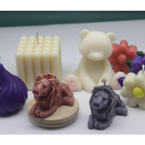 Creative 3D Abstract Lion Bear Art DIY Aromatherapy Candle Craft Home Decoration Silicone Mold