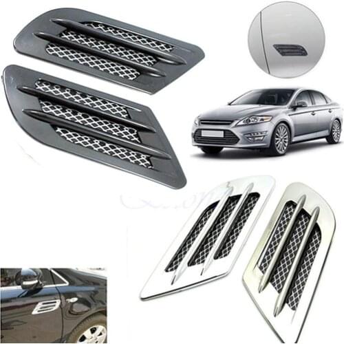 Car Side Air Flow Vent Hole Cover Fender Intake Grille Duct Decoration Sticker Car Accessories Exterior