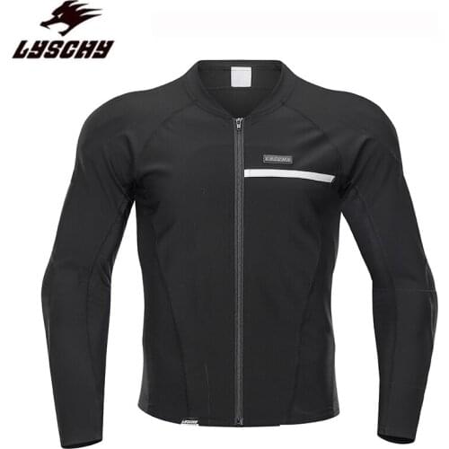 LYSCHY Motorcycle Jacket Breathable Motocross Racing Safety Jersey Motorcycle Riding Armor Clothing with 7pcs CE Protective Pads