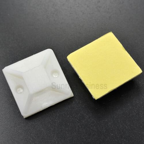 50 PC 1" x 1" ADHESIVE CABLE ZIP TIE WRAP MOUNTING BASE FOR 0.2" WIDE MAX WIDTH