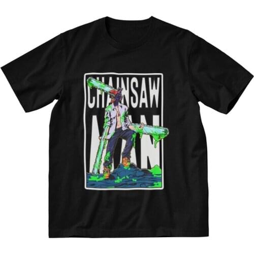 Warrior Denji Denji Chainsaw Man T Shirt Mens 100% Cotton Printed T-shirts Fashion Tshirt Short Sleeve Japan Manga Tee Tops