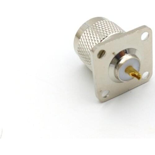 N Type Plug 4 Hole panel Mount Male with solder cup RF Coax Connector New