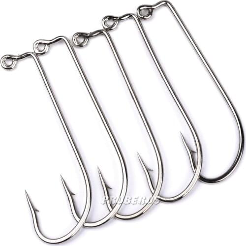 10pcs Jig Big Series Fishing Crank Hook Offset Jig Fishhook Saltwater Bass Worm Hooks Carp Fishing Tackle fishing Accessories