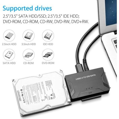 USB 3.0 to IDE SATA Converter External Hard Drive Adapter Kit 2.5" 3.5" Cable JR Deals