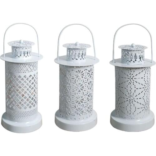 Hanging Hollow Iron Night Light Electric Candlestick Home Furnishing Lamp Hotel Restaurant Living Room Craft Lantern Decoration