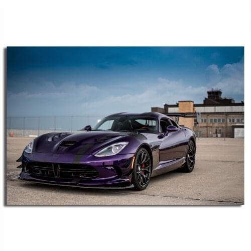 Dodges Viper ACR Purple Car Sport Car Home Decor Posters Canvas Printed Wall Art Painting Living Room Decoration