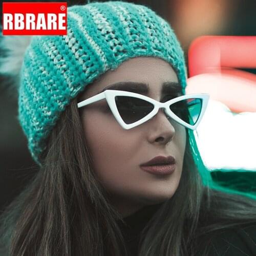 RBRARE 2021 Fashion Butterfly Sunglasses Women Brand Designer Small Frame Triangle Plastic Sunglasses Reflective Mirror Glasses