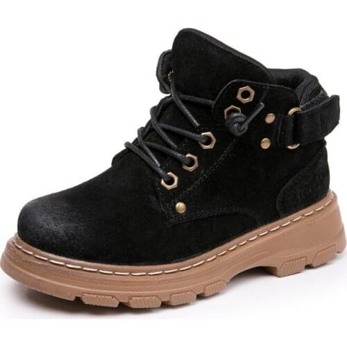 SKOEX Kids Boots Boys Girls Martin Boots Snow Single Shoe Leather Shoes Outdoor Non-slip Fashion Autumn Winter Parent-child Boot