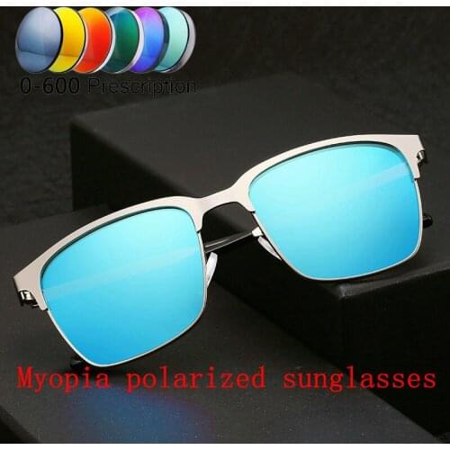 Women Myopia Prescription -1.0 -6.0 Finished Polarized Myopia Square Sunglasses Men Polarized Custom Prescription Myopia FML