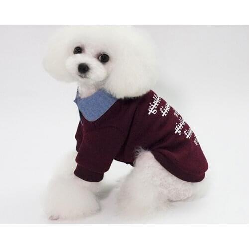 Warm Pet Dog Sweaters Dog Fake two-pieces T-shirt Wear in Autumn Winter Chihuahua clothes Pets Suppliers Dog Clothes