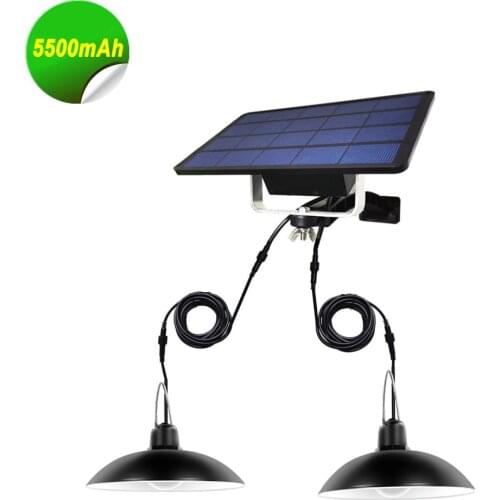 Double Heads LED Solar Lamp Outdoor/Indoor Emergency Light With 3M Extension Cord Waterproof For Camping Terrace Tent Chandelier