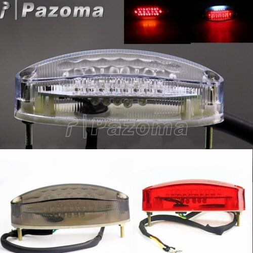 Universal Motorcycle LED Tail Light Brake Stop Indicator Lamp w/ License Plate Light For Honda Yamaha Suzuki BMW ATV Dirt Bikes