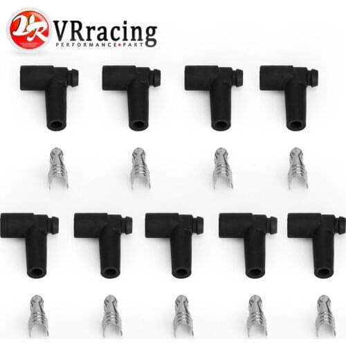VR - HEI Style Distributor End Spark Plug Wire Rubber Boots & Stainless Steel Ends Set of 9 VR-SSC02