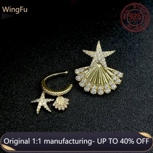 925 sterling silver ladies earrings sea resort creatures scallop zircon earrings set luxury brand Monaco jewelry