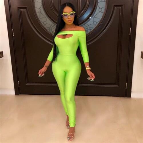 Summer New Bandage Jumpsuit Sexy Long Sleeves Off Shoulder Long Pants Romper Elegant Women Night Party Wear Vintage Vestios