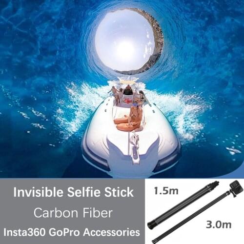 1.5m 3m Ultra-Long Carbon Fiber Invisible Selfie Stick For Insta360 ONE X2 / ONE R / ONE X GoPro Max DJI OSMO Camera Accessores