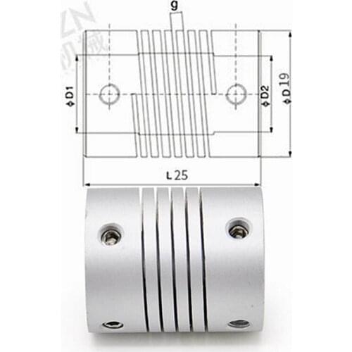 4pcs 5x8mm Aluminum Z Axis 5mm To 8mm Flexible Coupling OD 19x25mm For Stepper Motor Coupler Shaft Couplings 3D Printer