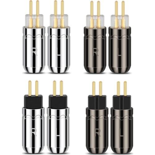 0.78mm 2 Pins Headphones Plug Connector Gold Plating For UM3X W4R UE18 Earphone Audio Jack Adapter DIY Headset Wire Connectors