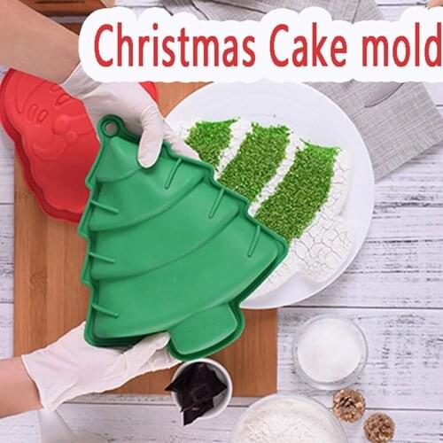 3D Non Stick Christmas Tree Silicone Mold For Cake Christmas Santa Claus Cake Pan/Mold For Baking Xmas Silicone Moulds