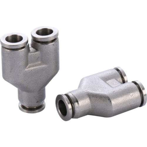 4/6/8/10/12/14/16mm Y 3 Way Spliter Pneumatic 304 Stainless Steel Press Fit Push In Quick Connector Release Air Fitting Homebrew