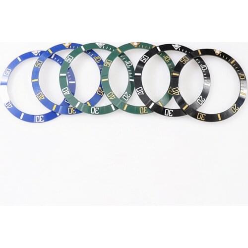 40mm Watch Face Ceramic Bezel Insert for 40mm Submariner Automatic Mens Watches Replace Accessories Black/Blue/Green/Gold Rolx