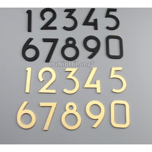 Brand New Pure Brass Self-adhesive House Signs Door Numbers Door Alphabet House Mail Home Room Street Sign Address 0~9 Numbers