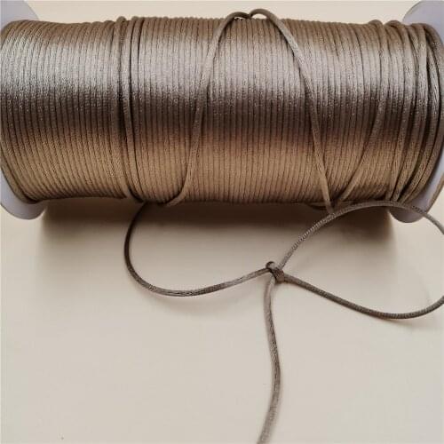 2mm X 20m Lt Chocolate Color Rattail Satin Cord Chinese Knot Braided String Jewelry Findings Beading Rope R814