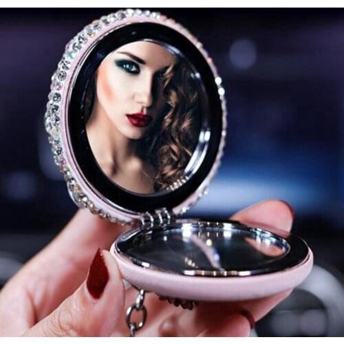 Car makeup mirror keychain mirror key pendant fashion cute lady key pendant auto accessories