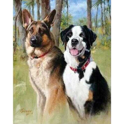 Diamond mosaic animal German Shepherd dog Cross Stitch 5D square round diy diamond painting Rhinestone Mosaic Kit stickerZP-1904