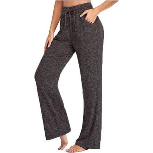 Womens Loose Summer Pants Daily Wear Wide Leg Pants Casual ED Drawstring Wide Leg Long Pant Casual Dance Gym Pant Trousers 5XL