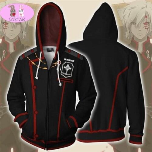 COSTAR Anime D.Gray-man Cosplay Main characters Zipper Hoodie Men and women Sweaters Clothing 3D printing New