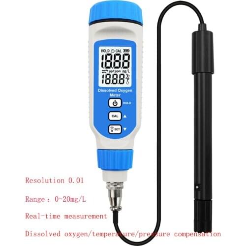 Dissolved Oxygen Sensor Meter AR8010 Portable Water Oxygen Content Detector Fish Pond Aquatic Analyzer Pen Tester