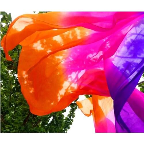 Cheap 300cm*114cm Silk Veil Gradient Belly Dance Hand Thrown Scarf Shawl Customized Size Color 400*114cm On Sale Free Shipping
