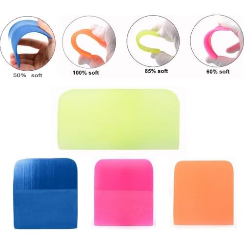 FOSHIO Soft Car Wrap Squeegee TPU PPF Protective Film Install Scraper Window Tint Carbon Fiber Vinyl Wrapping Tool Auto Cleaning