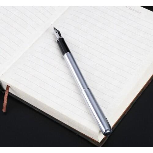 Hero 5020 Silver Stainless steel Fountain Pen With Standard M Nib Gift