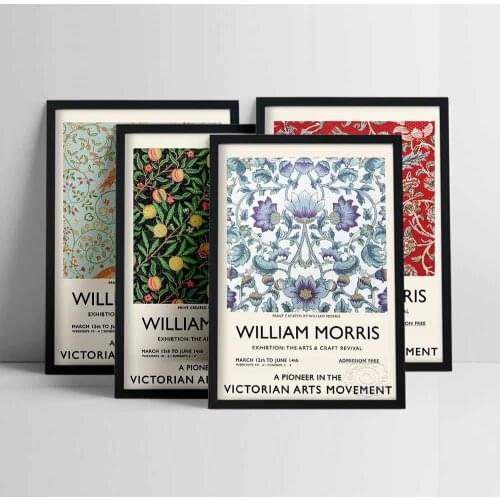 William Morris Canvas Print The Victoria and Albert Museum Exhibition Poster Abstract Art Nouveau Painting Wall For Home Decor