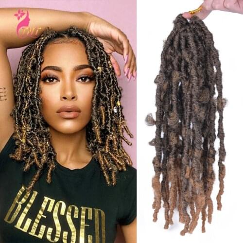 Butterfly Locs Crochet Braids Hair Synthetic 18'' Distressed Butterfly Bob Faux Locs Braiding Hair Black Messy Soft Locs 20roots