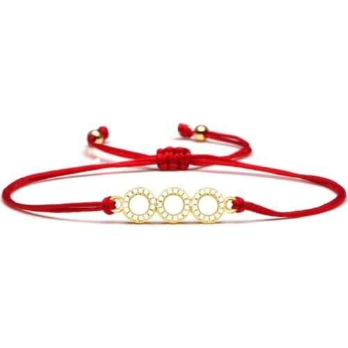 Cute Three Circle Linked CZ Cubic Zirconia Bracelet Woman Shiny Crystal Charm Chain Adjustable Bracelets & Bangles Jewelry Gift