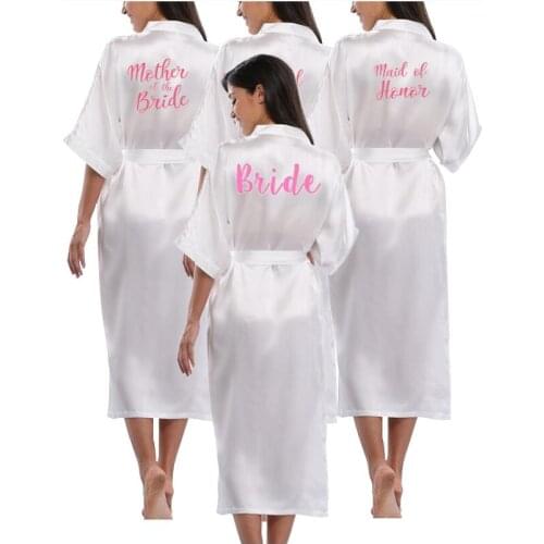 Fashion Sexy Pajama Dress Lingerie with Robe Long Sleeve Lace Nightgown with Belt Sleepwear Satin Women Bridesmaid Bathrobe