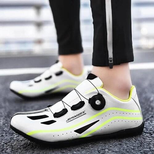 Mens Professional Road Cycling Shoes Womens Genuine Leather Outdoor Mountain Bike Shoes No Lock Rubber Bottom Riding Shoes