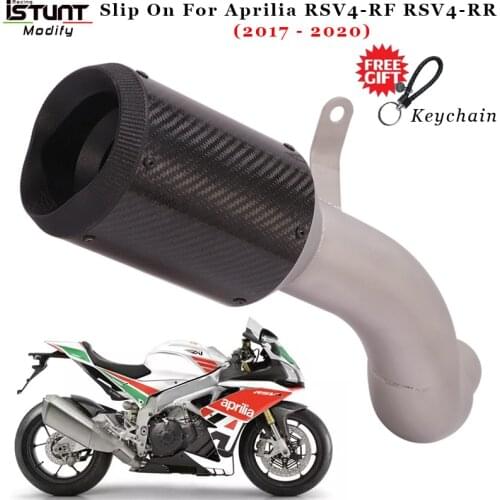 Slip-on For Aprilia RSV4 1000RR 1000RF 2017 - 2020 Motorcycle GP Exhaust Escape Modified Middle Link Pipe Carbon Fiber Muffler
