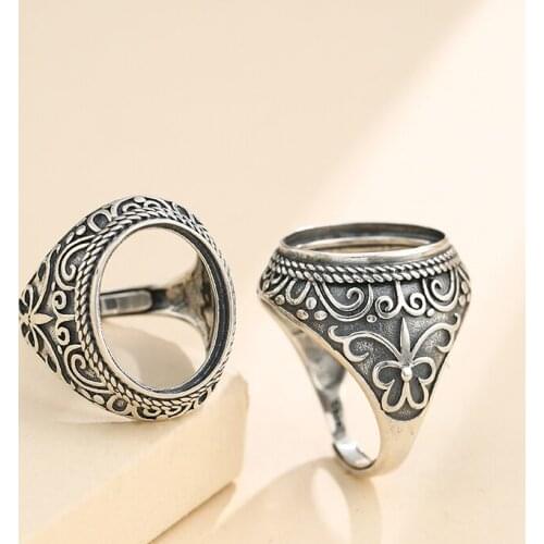 17*13.5mm 925 STERLING SILVER Semi Mount Bases Blanks base blank Pad rings ring Setting set jewelry gift A5466