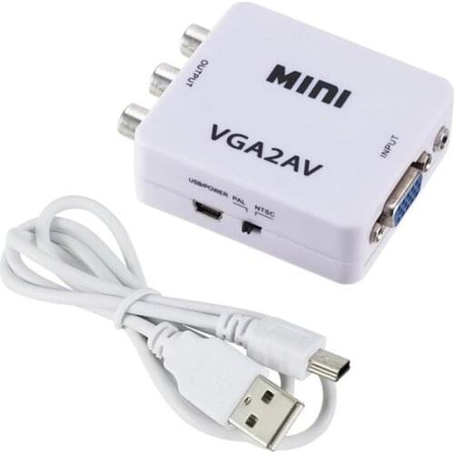 VGA to RCA AV converter Adapter USB power Video Converter Box Adapter