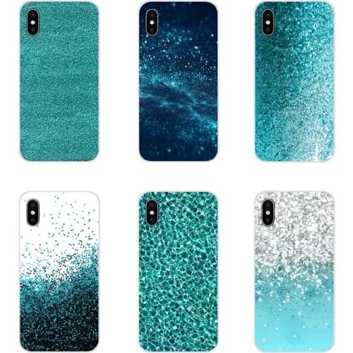 For Oneplus 3T 5T 6T Nokia 2 3 5 6 8 9 230 3310 2.1 3.1 5.1 7 Plus 2017 2018 Teal Blue Glitter Amazing Transparent TPU Skin Case